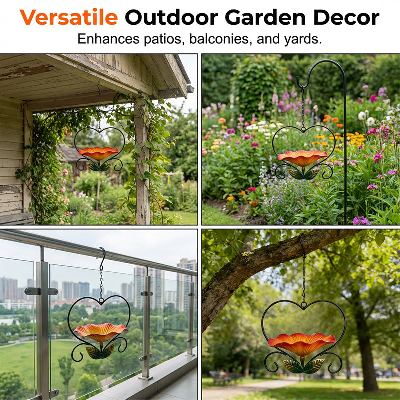 ๐๐ฆ Heart-Shaped Bird Feeder โ Floral, Hanging,Perfect for Backyard or Balcony ๐ก